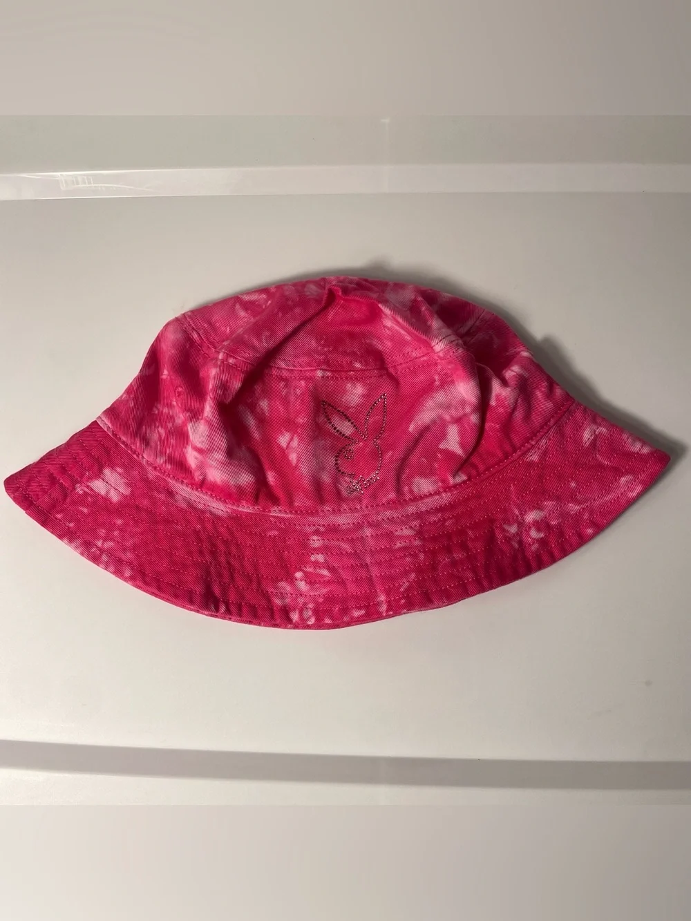 Playboy Bedazzled Bunny Pink Tie Dye Bucket Hat